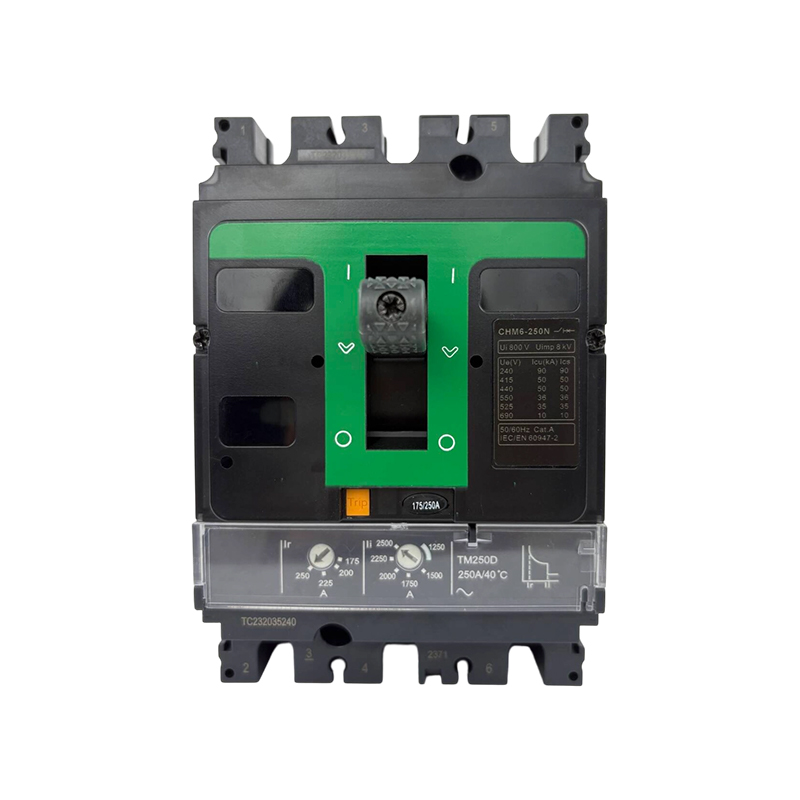 CHM6-250N Molded Case Circuit Breaker 250A Thermal Magnetic Adjustable Multi-Voltage Breaking MCCB