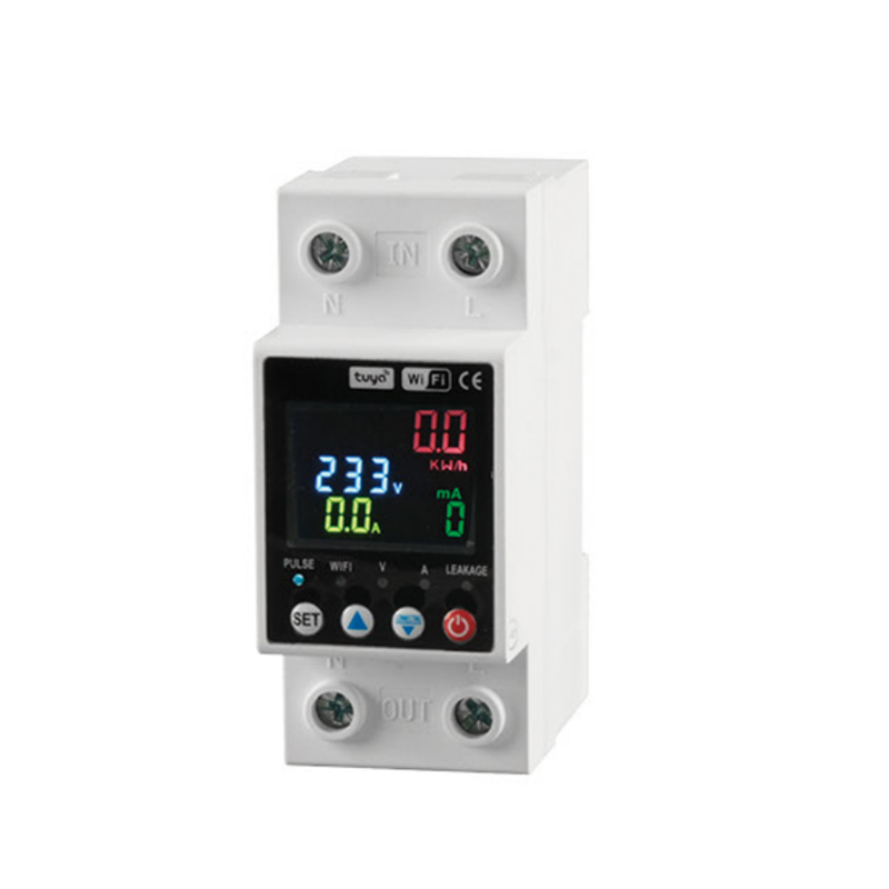Tuya WiFi Smart Overvoltage/Undervoltage Protector (JWGK-63) - Din Rail Energy Meter with Leakage Protection