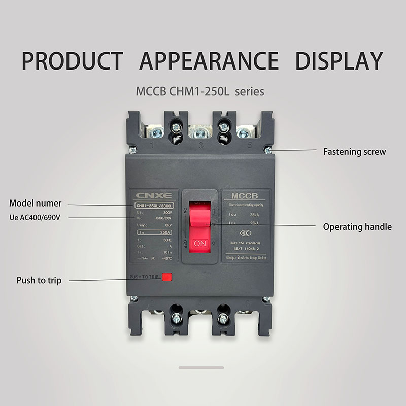CE Certified MCCB 250A 3P, High-Quality Standard Molded Case Circuit Breaker