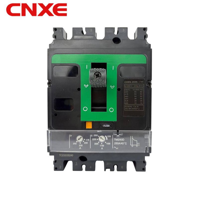 CHM6-250N Molded Case Circuit Breaker 250A Thermal Magnetic Adjustable Multi-Voltage Breaking MCCB